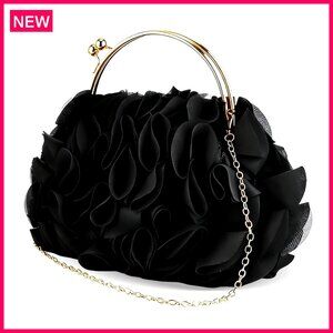 Satin Evening Clutch with Detachable Chain Strap for Wedding Party Prom